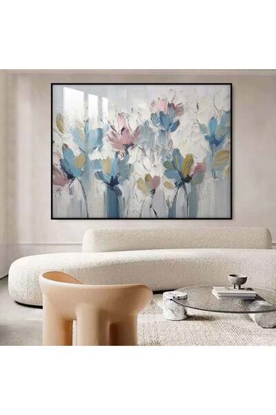 SND لوحة جدارية خشبية فاخرة بتصميم ورد مع برواز اسود و طبقة من الاكرليك الشفاف