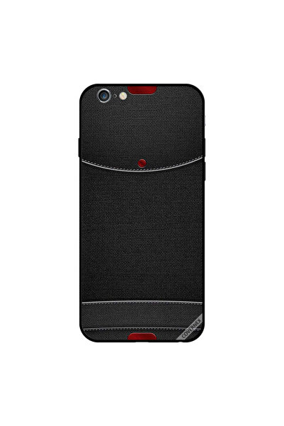 Covernex غطاء حماية لجهاز iPhone 6s Plus بأزرار حمراء على نمط جلد أسود