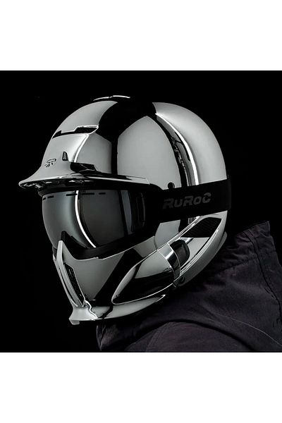 GÜMRÜK BEY Ruroc Rg1-Dx Chrome Recco Reflective Ski & Snowboard Helmet M-L 57-59cm + Rg22-M Mogloc Goggles