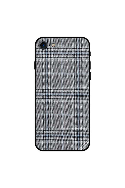 Covernex غطاء جراب iPhone 7 بخطوط على نمط قماش رمادي