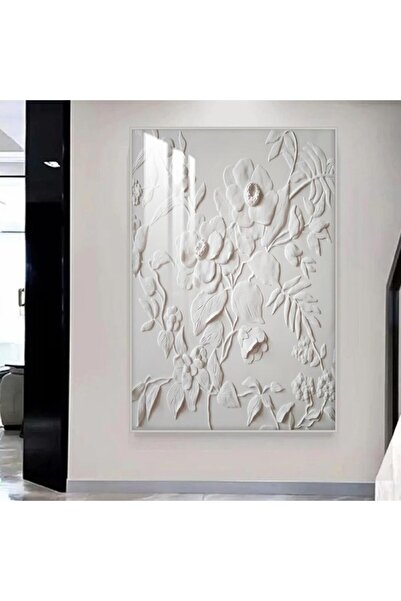 Marktna لوحة جدارية خشبية مطبوعة بتصميم جبسية مع برواز فضي و طبقة من الاكرليك...