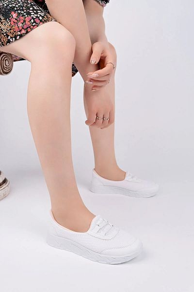 MİYASPORT Women's Orthopedic High Sole Flexible Rubber Laced Daily Summer Young Mother Air Sports Shoes Ballerinas