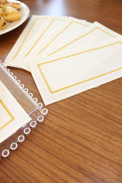 vipceyiz 6 Pieces Double Row Embroidered Rectangular Tray Cover