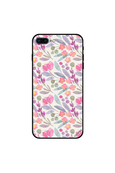 Covernex غطاء حماية لهاتف آيفون 7 بلس بطبعة زهور وأوراق متعددة الألوان