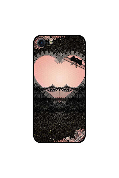 Covernex غطاء حماية لجهاز iPhone 7 بتصميم قلب وردي من القماش المزهر