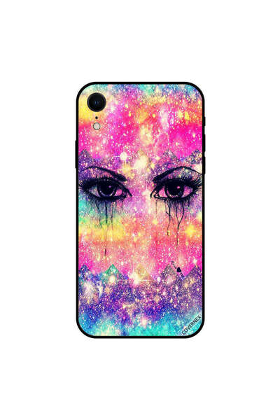 Covernex غطاء حماية لجهاز iPhone XR بطبعة دموع من العيون بألوان خلفية ملونة