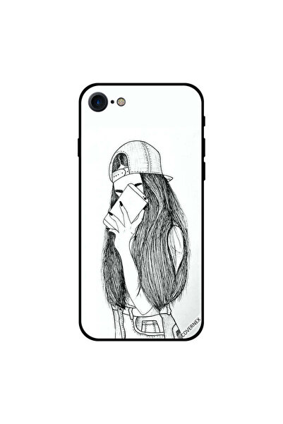 Covernex غطاء حماية لجهاز iPhone 8 مع رسمة فتاة تصنع صورة