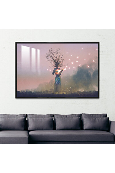 4gdran لوحة جدارية خشبية فاخرة مع برواز شامبين و طبقة من الاكرليك الشفاف