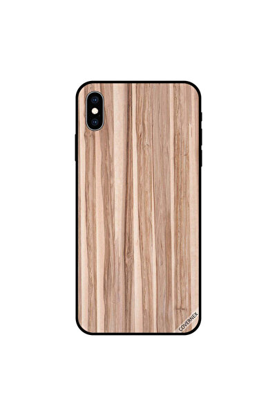 Covernex غطاء حماية لجهاز iPhone XS MAX بنقشة خشبية بنية فاتحة