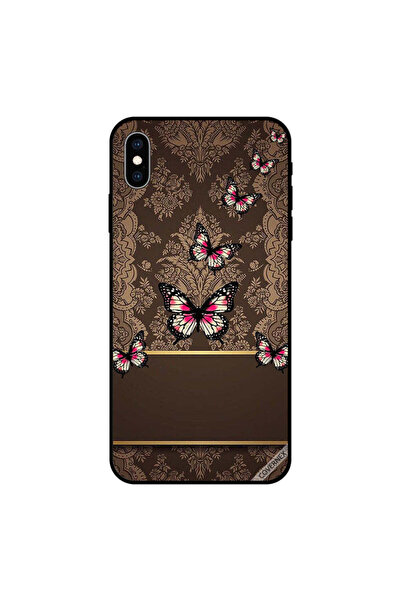 Covernex غطاء حماية لجهاز iPhone XS MAX بني مزين بنقشة زهور وفراشات