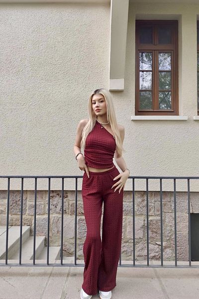 Sorridi One Shoulder Seersucker 2 Piece Set