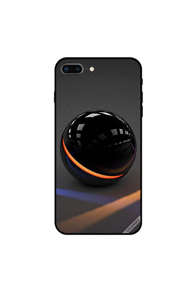 Covernex غطاء حماية لجهاز iPhone 7 Plus على شكل كرة زجاجية مستديرة باللون الأسود