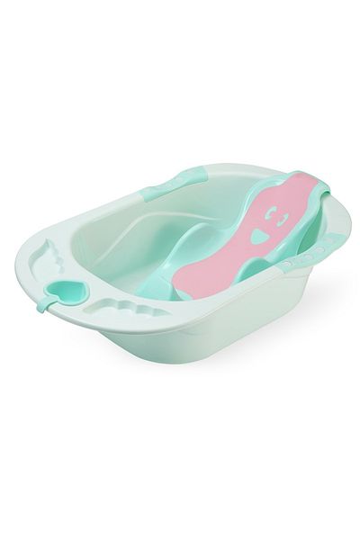 Little Mom Cadita pentru copii, Little Mom, echipata cu manere antiderapante, Dop de scurgere, dimensiune 88 x