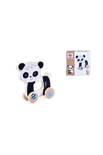 Eichhorn Ursulet panda cu roti din lemn Eichhorn Panda