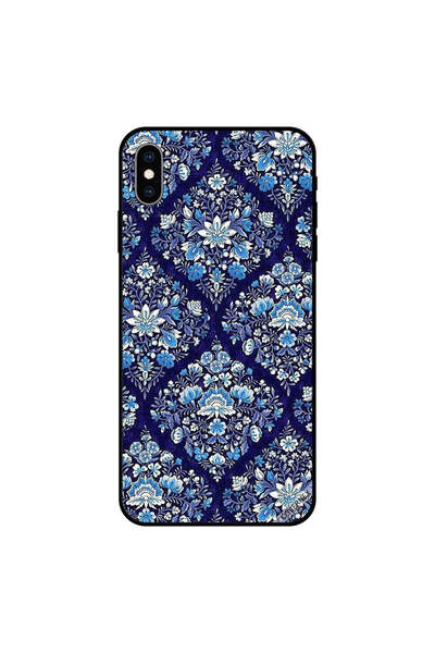 Covernex غطاء حماية لجهاز iPhone X بنمط أزرق من أشكال الأزهار