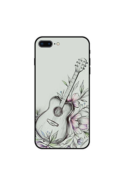 Covernex غطاء حماية لجهاز iPhone 7 Plus بتصميم جيتار زهري بالأبيض والأسود