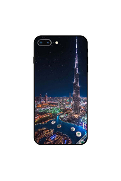 Covernex غطاء حماية لجهاز iPhone 8 Plus بمنظر ليلي لوسط المدينة