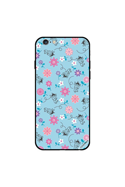 Covernex غطاء حماية لجهاز iPhone 6s Plus بنقشة زهور وردية ونحل