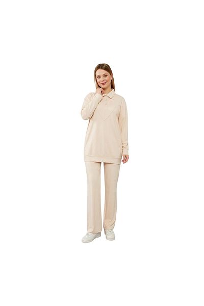 Levidor Shirt Collar Button Closure Sports Suit