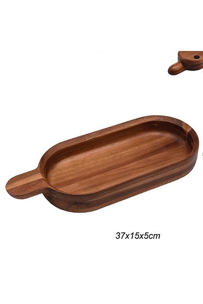 SepetçiBaba Acacia Handle Presentation Tray Large Size - 73537