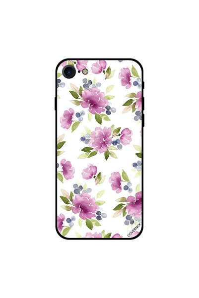 Covernex غطاء حماية لجهاز iPhone 8 بنقشة زهور أرجوانية