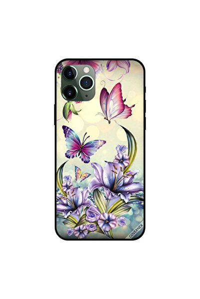 Covernex غطاء حماية لجهاز iPhone 11 Pro بنقشة زهور أرجوانية وفراشات
