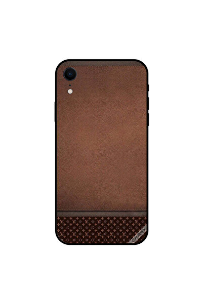Covernex غطاء حماية iPhone XR بنقشة جلد بني داكن