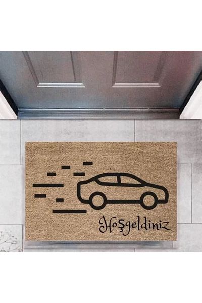 Mu Art Ahşap Door Mat Decorative Digital Print Cars P-2709
