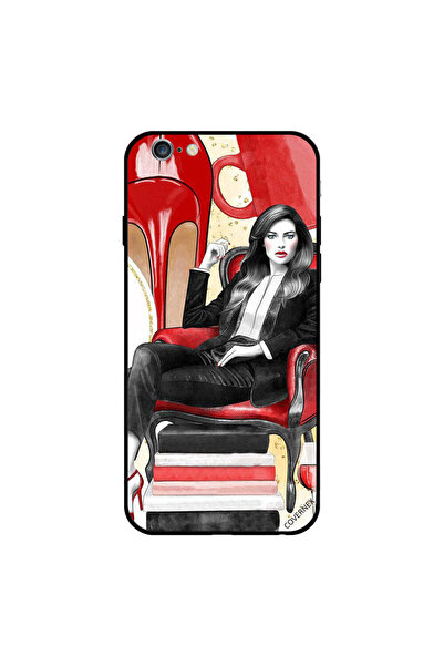 Covernex غطاء حماية لهاتف iPhone 6s Plus بتصميم Girl Boss باللون الأحمر