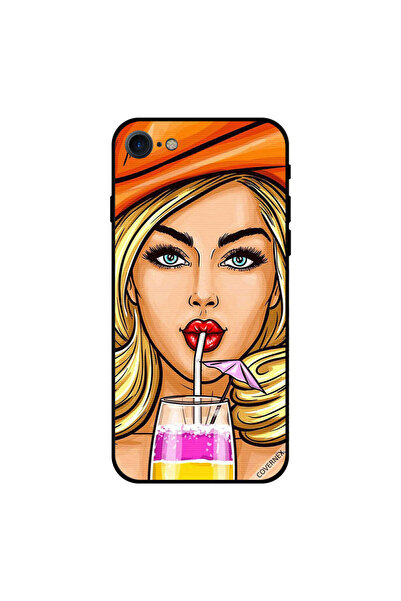 Covernex غطاء حماية لجهاز iPhone 8 بطبعة فتاة قبعة برتقالية تشرب