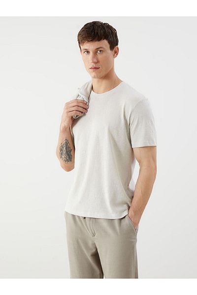 LC Waikiki New Season Crew Neck Combed Cotton Men's T-Shirt - S5Ps21Z8
