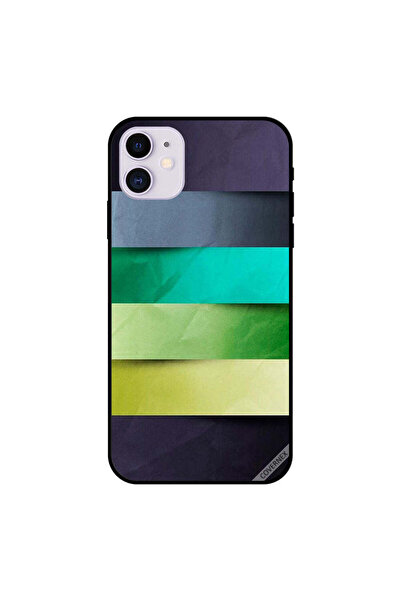 Covernex غطاء حماية لجهاز iPhone 11 بنقشة خطوط خضراء صفراء