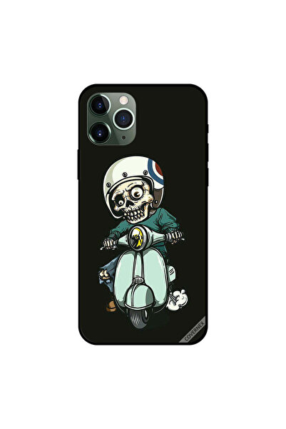 Covernex غطاء حماية لهاتف iPhone 11 Pro Max بتصميم جمجمة لطيفة على شكل دراجة ...