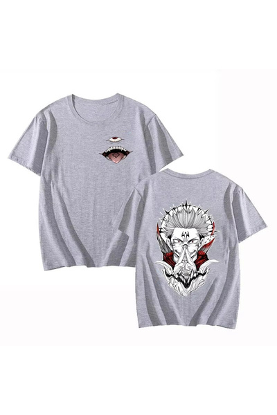 Flood Of Style تي شيرت رجالي منقوش بتصميم الرسوم المتحركة Ryomen Sukuna