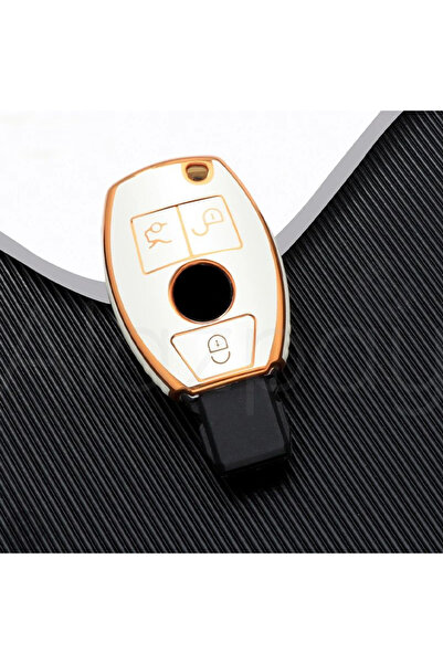 Alazpay Θήκη κλειδιού από χρυσό TPU για Mercedes A B C E S G Series GL GLA GL...