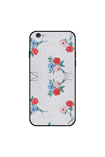 Covernex غطاء حماية لجهاز iPhone 6 بنقشة زهور وردية وحمراء وزرقاء على نقاط