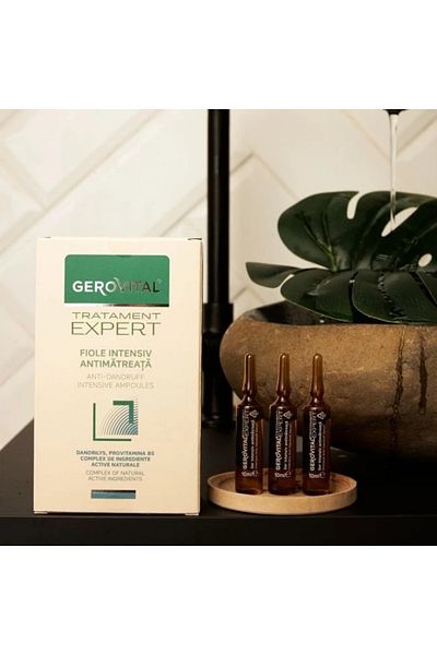 GEROVITAL Fiole intensive anti-mătreață TratamentExpert, Tratamente pentru păr, 10 x 10 ml
