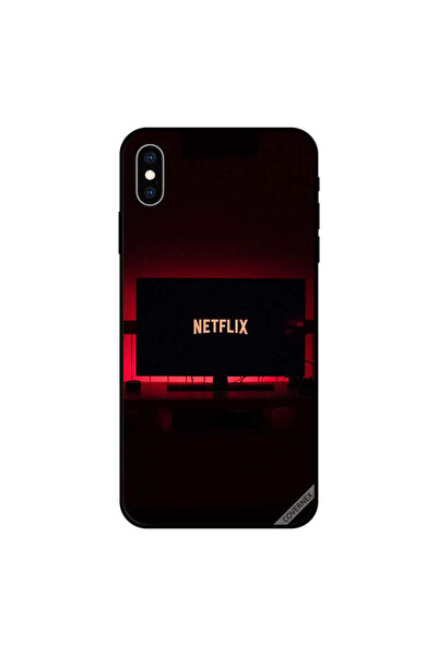 Covernex غطاء حماية لهاتف iPhone XS MAX مع شعار Netflix على التلفزيون