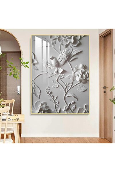 SND لوحة جدارية خشبية مطبوعة بتصميم جبسية مع برواز ذهبي و طبقة من الاكرليك ال...