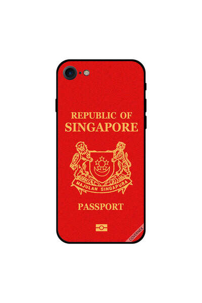Covernex غطاء حماية لجهاز iPhone 8 بشعار جواز سفر سنغافورة