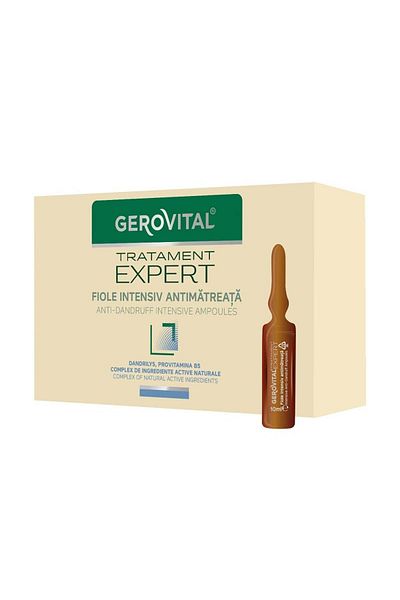 GEROVITAL Fiole intensive anti-mătreață TratamentExpert, Tratamente pentru păr, 10 x 10 ml