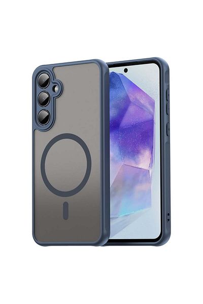SKYDDAR INNOVATION Husă pentru Samsung Galaxy A55 5G, HaloFrost MagSafe II, Antișoc, set cu autocolant, Bluemarine
