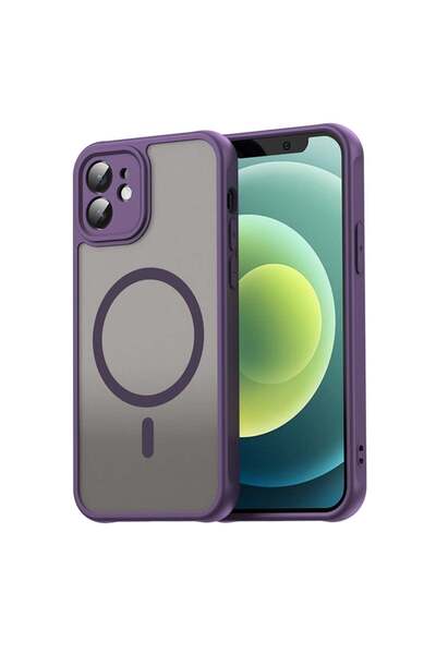 SKYDDAR INNOVATION Carcasă pentru iPhone 12, HaloFrost MagSafe II, rezistentă la șocuri, set de autocolante, violet
