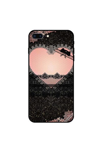 Covernex غطاء حماية لجهاز iPhone 7 Plus بتصميم قلب وردي من القماش المزهر