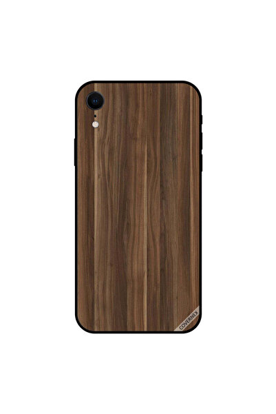 Covernex غطاء حماية iPhone XR بني داكن بنمط خشبي