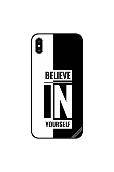 Covernex غطاء حماية iPhone X "ثق بنفسك" باللونين الأبيض والأسود