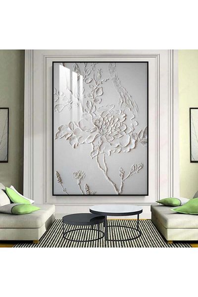4gdran Abstract art wooden wall panel with black frame and clear acrylic layer