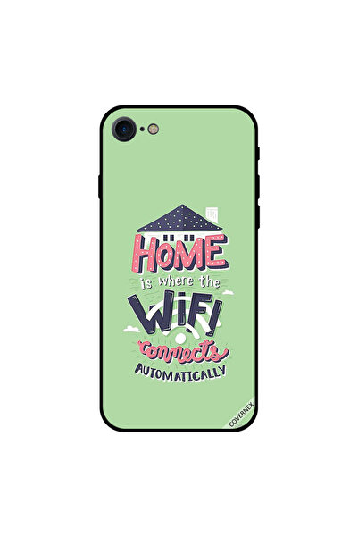 Covernex غطاء حماية لجهاز iPhone 8 - المنزل هو المكان الذي يتصل فيه الواي فاي
