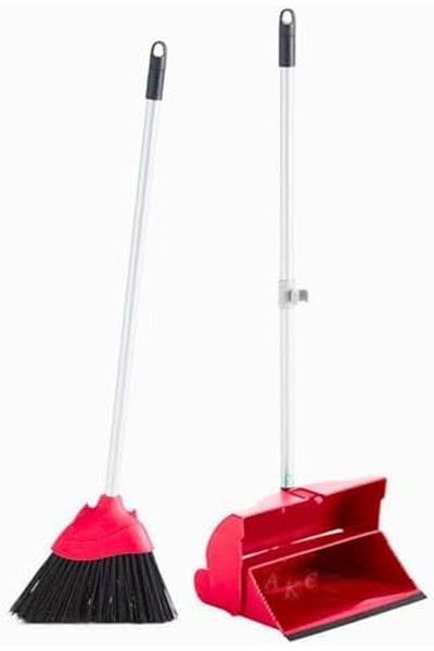 AKC GROUP AKC Long Handle Broom and Dustpan Set – Foldable Upright Design, Lightweight & Sturdy – Standing