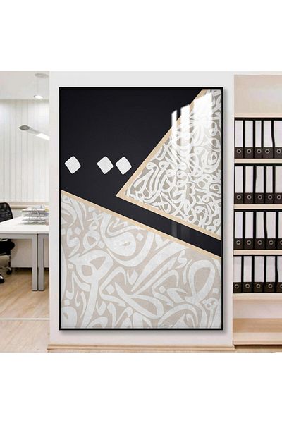 4gdran Luxury wooden wall panel with black frame and clear acrylic layer